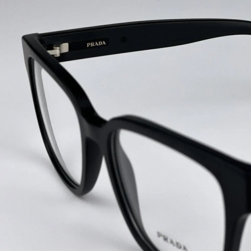 NEW Prada PRA09V 12P1O1 Matte Black Square Unisex Eyeglasses VPR A09